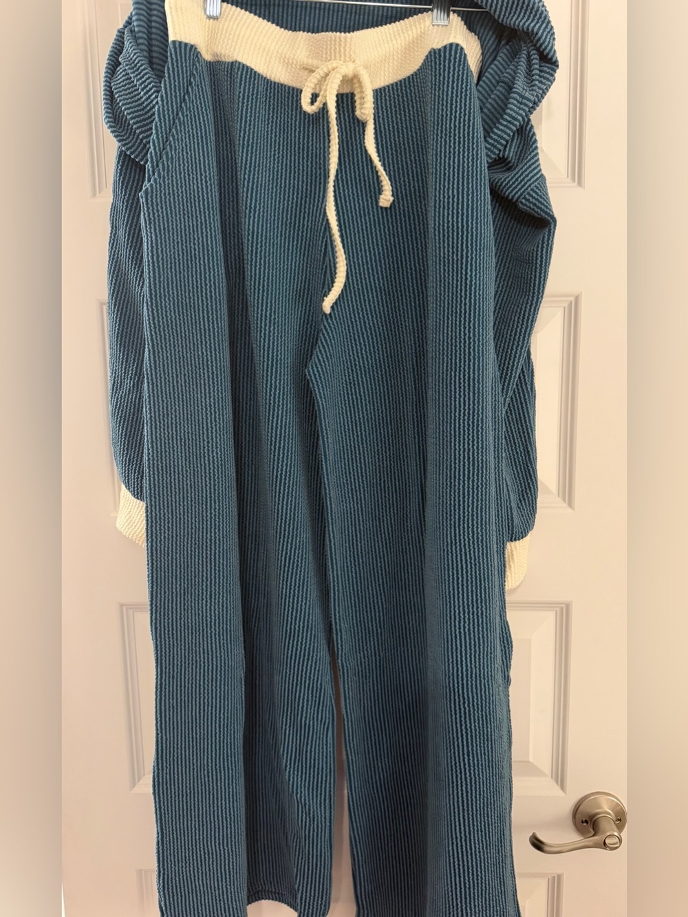 Teal Zenana Ribbed Set Size Large - Picture 3 of 5